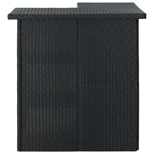 NNEVL 16 Piece Garden Bar Set with Cushions Poly Rattan Black